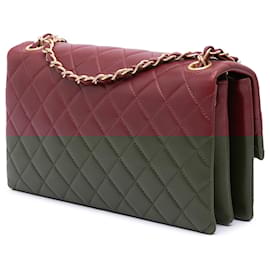 Chanel-Chanel Red Quilted Lambskin Pagoda Accordion Flap-Red,Dark red