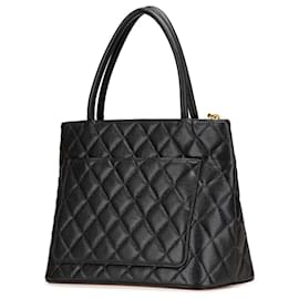Chanel-Chanel Black Caviar Medallion Tote-Black