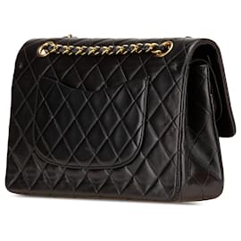 Chanel-Chanel Black Medium Classic Lambskin Double Flap-Black