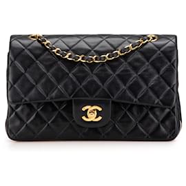 Chanel-Chanel Blue Medium Classic Lambskin Double Flap-Blue,Navy blue