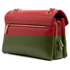 Chanel-Chanel Red Chevron Lambskin Coco Envelope Flap-Red