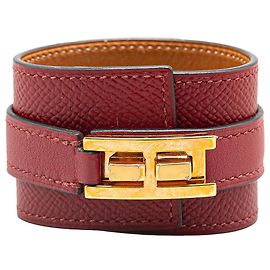 Hermès Rotes Epsom Drag-Armband Rot Golden