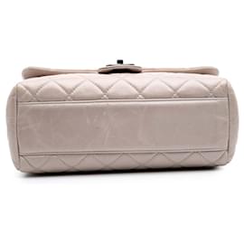 Chanel-Chanel Brown Large Quilted Glazed Calfskin Coco Soft Flap-Brown,Beige