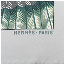 Hermès-Hermès Gray Brazil Detail Silk Scarf-Other