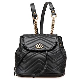 Schwarzer GG Marmont Matelassé Rindsleder-Rucksack von Gucci Schwarz