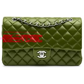 Chanel-Chanel Red Medium Classic Lambskin Double Flap-Red