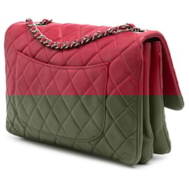 Chanel-Chanel Pink Jumbo Quilted Lambskin 3 Accordion Flap-Pink,Other