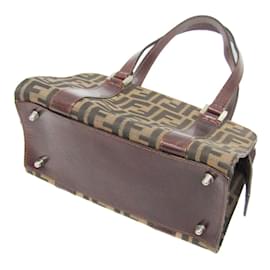 Fendi-Sac à main Fendi Zucca pour femmes-Marron foncé