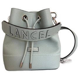 Borsa a secchiello LANCEL modello NINON Blu Altro Verde chiaro