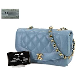Chanel-Chanel Diana Matelasse 22 Chain Shoulder Bag-Blue