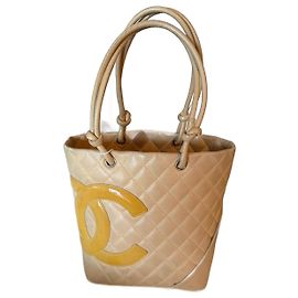 Bolsa Chanel Cambon em couro bege Bege