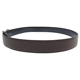 Hermès-CEINTURE HERMES BOUCLE H EN CUIR REVERSIBLE TOGO MARRON & BOX NOIR T80 BELT-Black