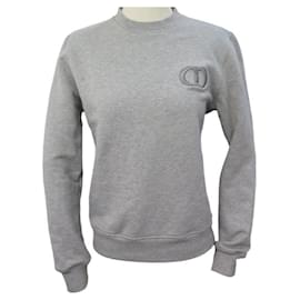 Dior-NINE DIOR PULLOVER SWEATSHIRT CD ICON 943J612A0531 XXS 38 COTTON GRAY TOP SHIRT-Grey