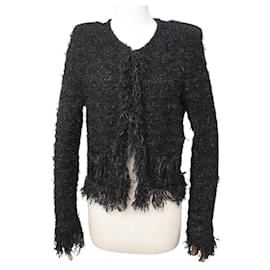 Balmain-NEW BALMAIN JACKET 147333 K90 IN BLACK TWEED & GOLD BUTTONS 40 42 L JACKET-Black