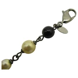 Chanel-NEW CHANEL NECKLACE SAUTOIR FROM 2009 PEARLS CC LOGO STRASS PEARLS NECKLACE-Silvery