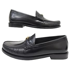 Céline-NINE CELINE LUCO 335813 BLACK BULL LEATHER LOAFERS SIZE 37-Black