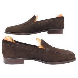CHAUSSURES JOHN LOBB MOCASSINS ENGHIEN DAIM MARRON 8E 42 EMBAUCHOIRS SHOES Marron