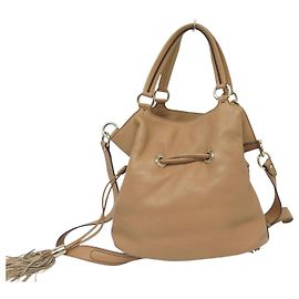 BOLSA A MÃO LANCEL PREMIER FLIRT MM A02174 COURO GRAINÉ BEGE Bege