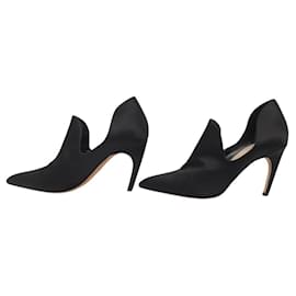 Christian Dior-NINE CHRISTIAN DIOR HEELS 42 IN BLACK SATIN BLACK COURT SHOES-Black