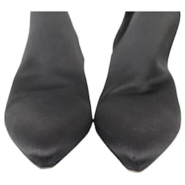Christian Dior-NINE CHRISTIAN DIOR HEELS 42 IN BLACK SATIN BLACK COURT SHOES-Black