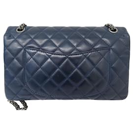 Chanel-CHANEL GRAND 2.55 QUILTED LEATHER BLUE SHOULDER BAG-Blue