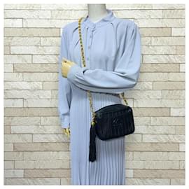Chanel-Chanel Black Suede Shoulder Bag-Black