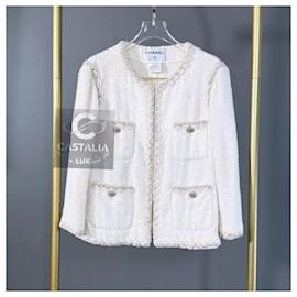 Chanel-Vogue Cover Fluffy Ecru Jacket 38 FR-Multiple colors