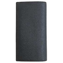 Saint Laurent-Saint Laurent Black Leather Long Wallet-Black