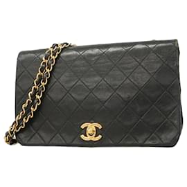 Chanel-Chanel Black Lambskin Shoulder Bag-Black
