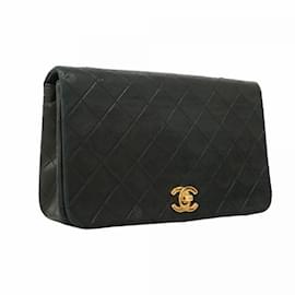 Chanel-Chanel Black Lambskin Shoulder Bag-Black