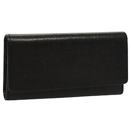 VERSACE Key Case Leather Black Auth ac3800 Black