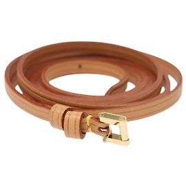 LOUIS VUITTON Strap Leather 50"" Beige LV Auth ac3819 Beige