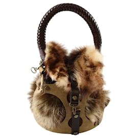 Autre Marque-Fur handbag-Brown