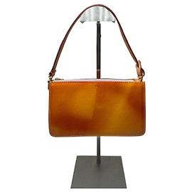 Sac Baguette en cuir Vernis Louis Vuitton vintage Mango Orange