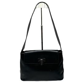 Bolsa de couro preta vintage Givenchy 4G Preto