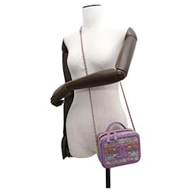 Chanel-Chanel Chain Shoulder Bag CC Filigree Vanity Caviar Skin A93342-Multiple colors,Purple