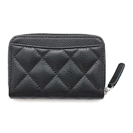 Chanel-Chanel Black Grained Calfskin Coin Purse-Black