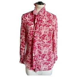 Gucci-GUCCI silk blouse with bow TBE/ TM-Pink