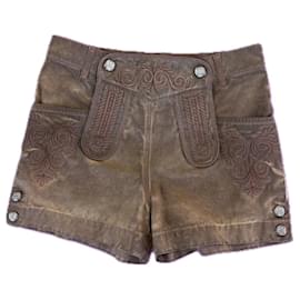 Chanel-New Paris / Salzburg Beige Denim Embroidered Shorts-Beige