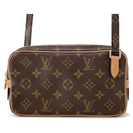 Louis Vuitton-Pochete Marly Bandoulière Monograma Louis Vuitton-Marrom