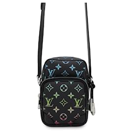Louis Vuitton-Bolsa de ombro iridescente Monogram Louis Vuitton-Preto