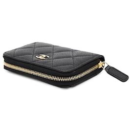 Chanel-Chanel Black Grained Calfskin Coin Purse-Black