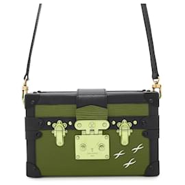 Louis Vuitton-Bolsa de Ombro Petite Malle Epi Louis Vuitton-Preto,Vermelho