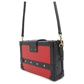 Louis Vuitton-Bolsa de Ombro Petite Malle Epi Louis Vuitton-Preto,Vermelho