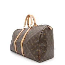 Louis Vuitton-Louis Vuitton Monogram Keepall 45 Boston Bag-Brown,Monogram
