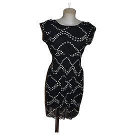 Vestido mini Marella preto e branco Preto Branco