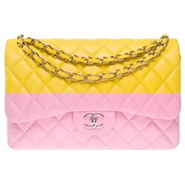 Chanel-CHANEL Timeless/Classique Yellow Leather Bag - 102640-Yellow