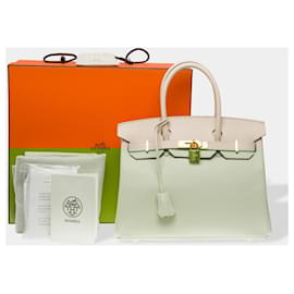 Hermès-HERMES Birkin 30 Bag in Beige Leather - 102650-Beige