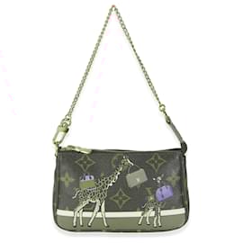 Louis Vuitton-Mini Pochette Accessoires em lona Monogram Animação de Natal Louis Vuitton-Marrom,Multicor