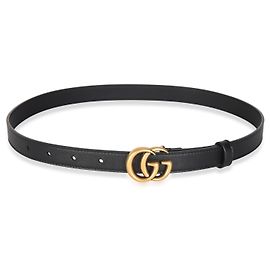 Gucci Black Calfskin Thin Interlocking G Marmont Belt 70/28185 Other